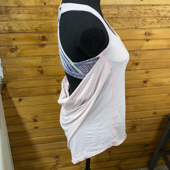 LuluLemon Pink Stripped Athletic tank top - Picture 4 of 7